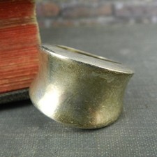 Vintage Curved 925 Sterling Silver Wide Band Ring