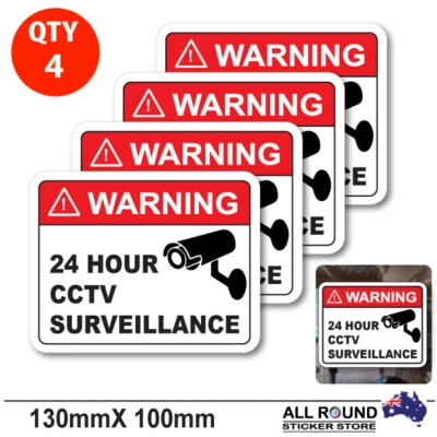 Warning-Stickers-Security-camera-surveillance-warning-CCTV-monitored alarm camer