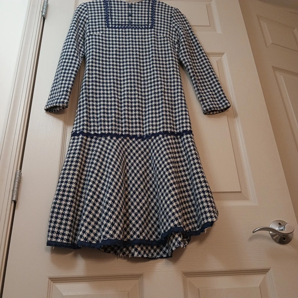 Vestido de Lana a Cuadros Azul Marino y Blanco Mod Años 50/60 Real Vintage (Judy Bee) Foto 4 de 4