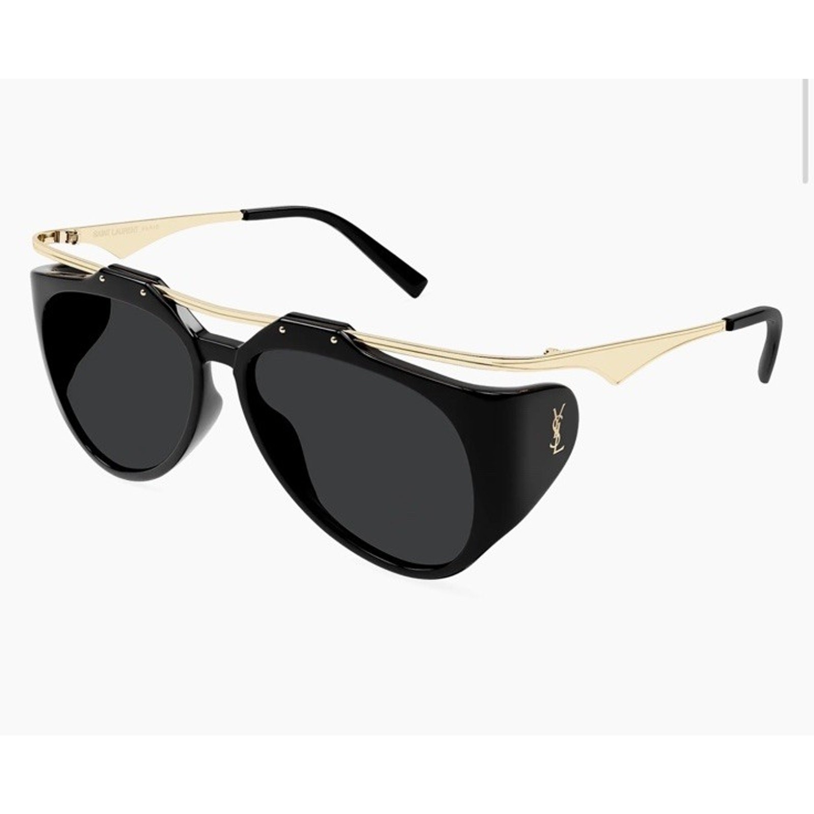 Occhiali da sole Saint Laurent SL M137 Amelia 001 lenti nero oro grigio scuro AUTENTICI
