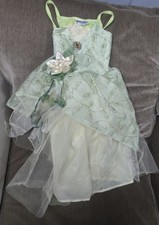 Disney Parks Princess And The Frog Tiana Dress Gown Halloween Costume 4/5 Girls