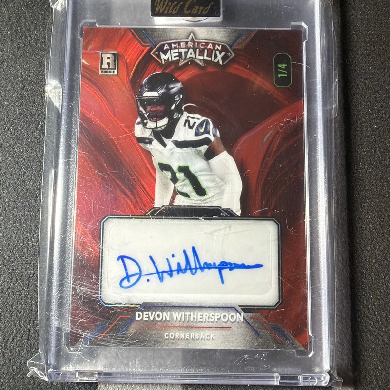 Wild Card 2023 American Metallix Devon Witherspoon Red Prizm Rookie Auto #1/4