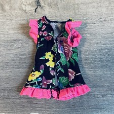 Vintage 1995 Barbie Tropical Splash Fashions Black Floral Swim Cover Up 68314