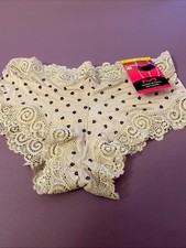 MAIDENFORM NUDE FLORAL HIPSTER PANTIES W LACE TRIM / Small / 5