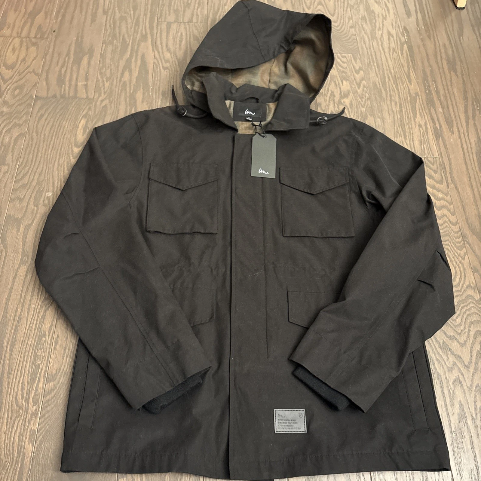 NWT IMPERIAL MOTION Hooded Utility Military Jacket Mens Black Large L NEW