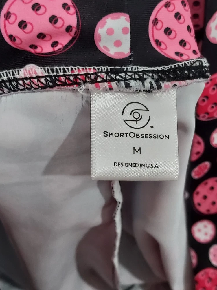Hot Pink Black Pickleball Skort for Women - Medium Activewear Tennis Skirt  