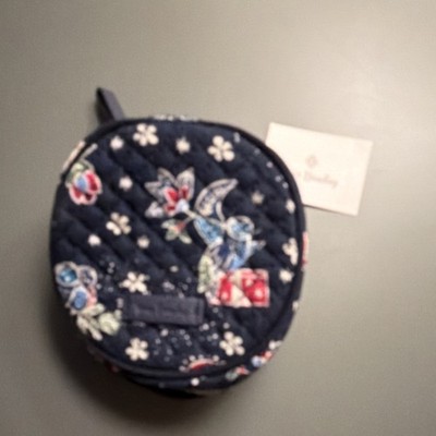 Vera Bradley Hair Accessories Kit Quilted Floral Fabric Navy Round