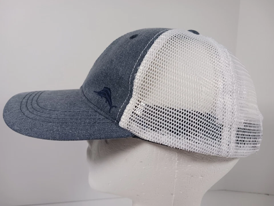 Tommy Bahama Mesh Adjustable Strapback Hat Cap Gray White w/ Margarita Recipe - Image 3 of 4
