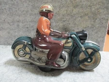 SCHUCO TIN LITHO WINDUP  CHARLY 1005 MOTORCYCLE-MINT IN BOX W/KEY