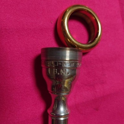 GIARDINELLI Trombone Mouthpiece B.M. Custom Large shank RIM Gold