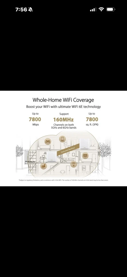 ASUS ZenWiFi Whole-Home Tri-band Mesh WiFi 6E System (ET8 3PK), BRAND NEW - Image 3 of 4
