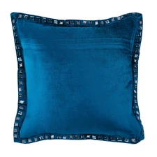 Blue Decorative Throw Pillow Cover, 16"x16" Velvet Cushion - Blue Crystal Palace