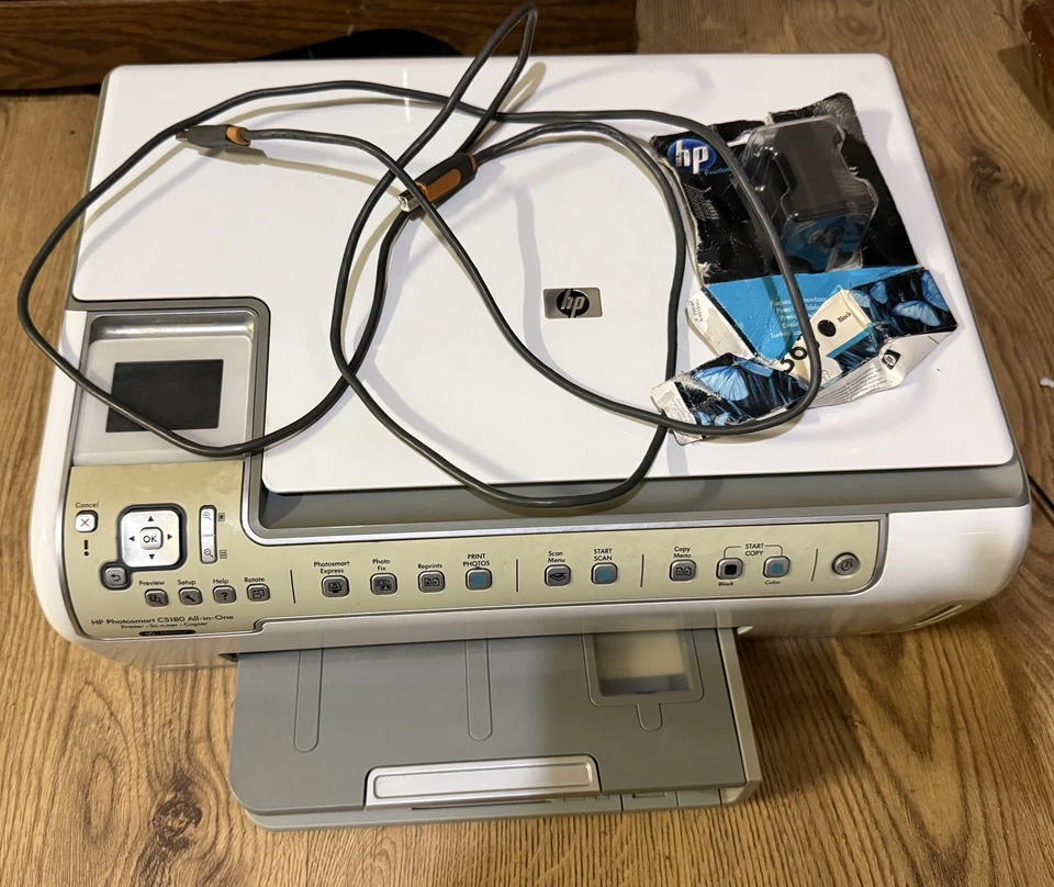 HP Photosmart C5180 Multifunktionsgerät ABGELAUFENE Tinte plus Kabel. - Bild 2 von 4