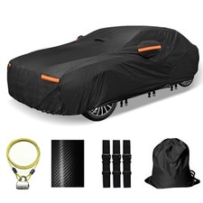 30 Layers Car Cover for Automobiles All Weather Fit Sedans 171"-180" Black