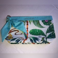 ESTEE LAUDER Bird Tropical Parrot Butterfly Palm Trees Cosmetic Makeup Bag