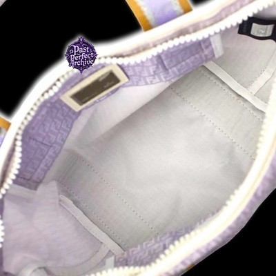 Fendi Zucchino Vintage Y2K Purple Nylon White Patent Leather Mini