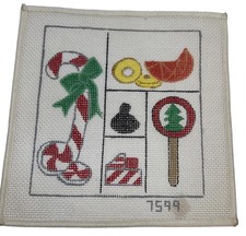 Handpainted HP Needlepoint Canvas Sweetness Candy Christmas Colorful 7  x 8  SEE