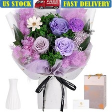 Eternal Rose Bouquet Gift Box Low Maintenance Allergy Safe Flowers Decor New