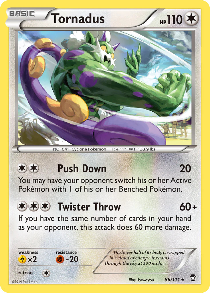 Tornadus (86/111) [XY: Furious Fists] Moderately Played Reverse Holofoil Pokemon