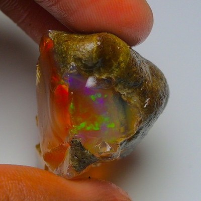Ethiopian Oil Opal Specimen  55.55  cts Natural Rough Gemstone - Fire Opal Roug