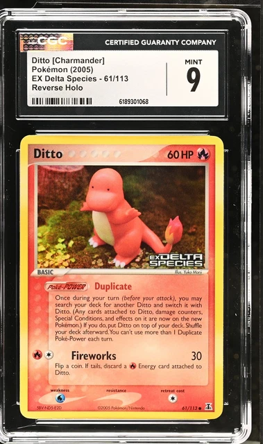 CGC 9 Ditto [Charmander] 61/113 EX Delta Species Reverse Holo Stamped Pokemon