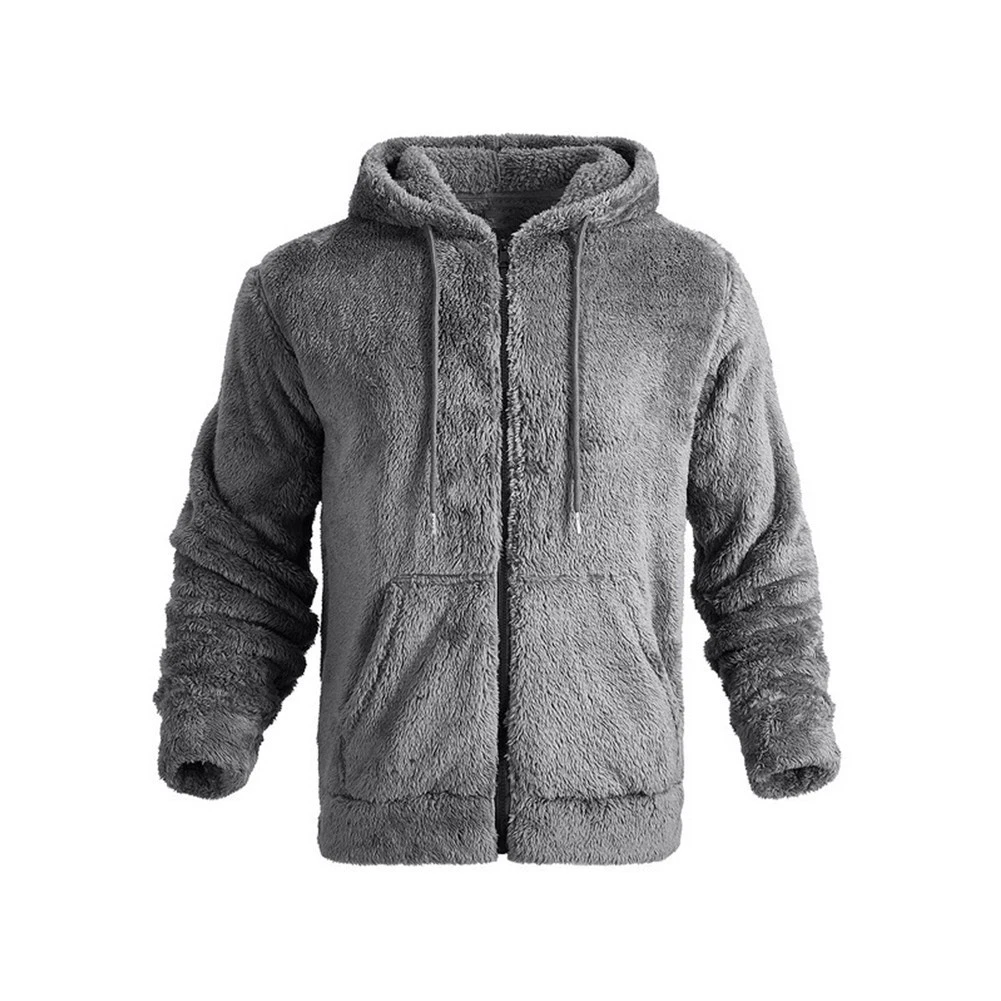 SACAI Cappotto uomo caldo invernale soffice giacca felpa con cappuccio con tasca blu scuro Schwa