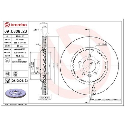 2x Brembo Scheibenbremse hinten 26055668 883955 LR153556