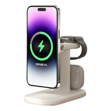 3 in 1 Magnetic Fast Charging Station for Smartphone/Wireless Earbuds/Smartwatch