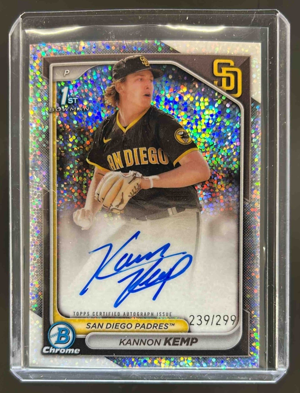 2024 Bowman Chrome Kannon Kemp Auto Speckle Refractor 1st #239/299