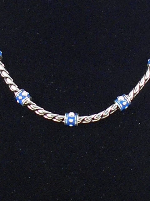 Collar corto Brighton plateado MERIDIAN SIERRA cuentas azules JM7446 $128 Foto 2 de 3