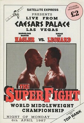 Sugar Ray Leonard vs Marvelous Marvin Hagler fight Poster Boxing