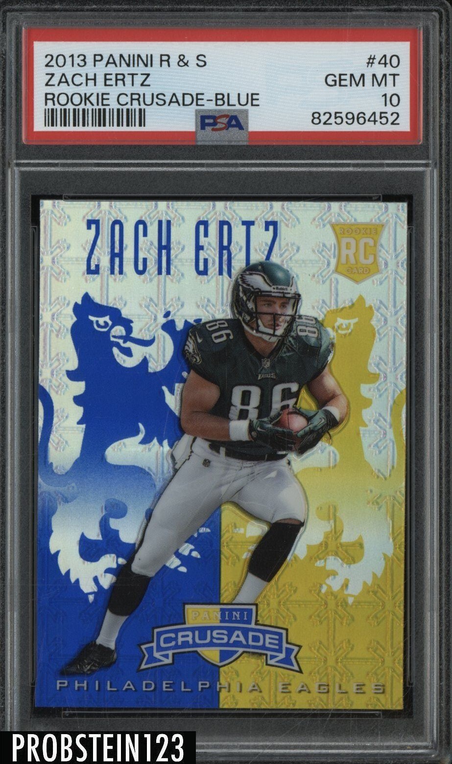 Zach Ertz Panini Rookies & Stars Rookie Crusade #40 Blue