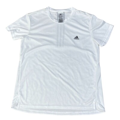Adidas Women's HILO Jersey Top 3 Stripe Back White Black Size L Large