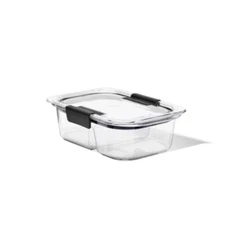Rubbermaid BrilliancePlastic Divided Meal Prep Food Storage Container Clear