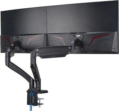 AVLT Dual Monitor Desk Mount Arm DM41-1 Black Up to 43'' * OPEN READ