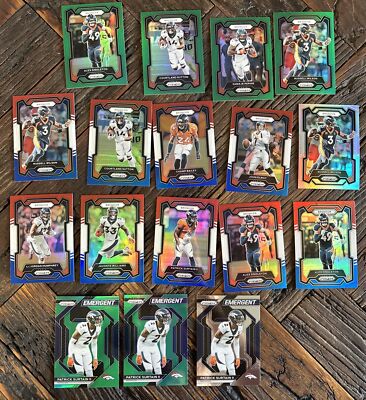 17) 2023 Panini Prizm Broncos Elway/Surtain/Bailey +Team Silver Green Insert Lot
