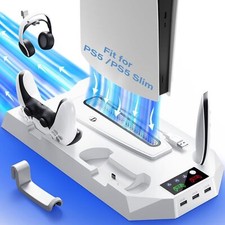 All-in-One PS5 Cooling Station 2 Controller Charger, Headset Holder USB Char