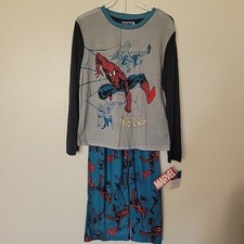 Marvel SPIDERMAN Pajamas Pjs 2 Piece Set Boys Size 10