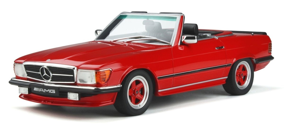1/18 Mercedes-Benz R107 500 SL AMG Signal Red 1986 Model By Otto