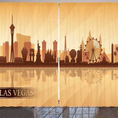 Las Vegas Rustikale Gardine Blick auf die Stadt bei Sonnenuntergang Kunst