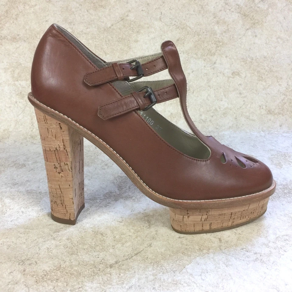 Церемония открытия Vero Cuoio из натуральной кожи туфли на высоком каблуке, коричневый размер ЕС 37 - Изображение 2 из 4