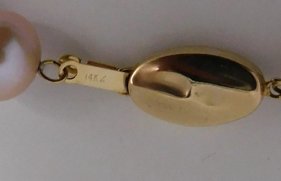 Freshwater Genuine Multi Color Pearl Necklace 14k Gold Necklace Choker - Image 3 of 3