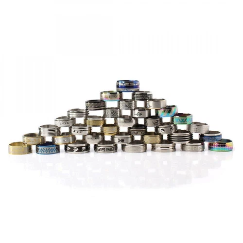 100pcs MIX Men Women Fashion Stainless Steel Rings Lot Wholesale Jewelry Gift US - Bild 3 von 9