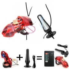 Shock Torpedo Adjustable Chastity Device Cage Ball Stretcher E-Stim Male Kit Set
