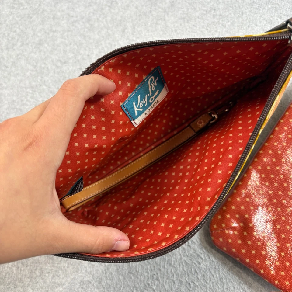 Fósil Llave por Bolsa Set Cremallera Bolsa Maquillaje Lápices Pájaro Artístico Boho Pequeño Viaje Y2K Foto 2 de 4