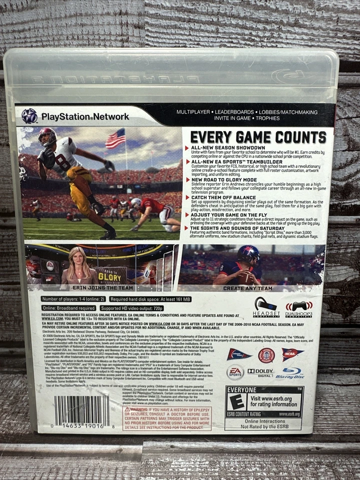 Ps3 NCAA Football 10 Playstion 3 Utah Utes EA Sports Brian Johnson Tested GC - Image 2 of 4