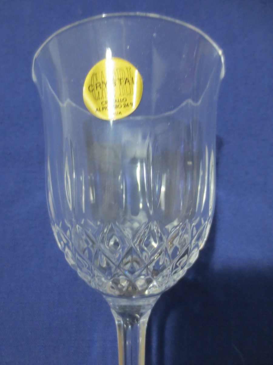4 Capri Crystal Wine glasses 24% Lead Italy 5 1/2 oz. NEW