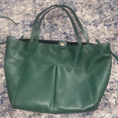 Zara Purse Shoulder Bag  Green  tote handbag Soft Leather