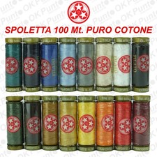FILO PER CUCIRE TRE STELLE SPOLETTA 100 MT PURO COTONE N 50 BIANCO NERO COLORI 
