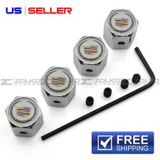 Anti Theft Valve Stem Caps Wheel Tire For Cadillac Va08 - Us Seller